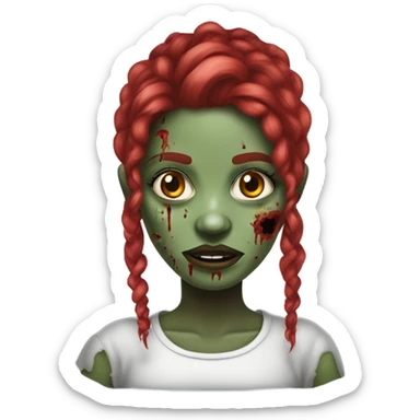 Menina zumbi de cabelo enrolado vermelho sticker