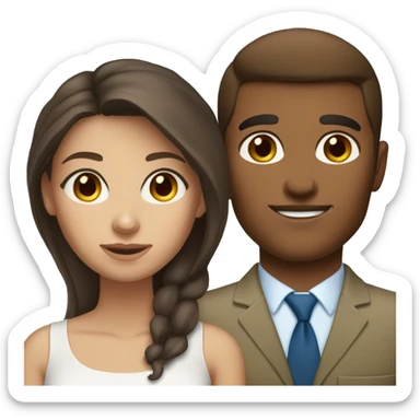 Brown hair brown eyes olive skin woman with brown hair blue eyes white skin man sticker