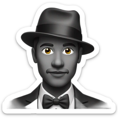 dapper male solo gaze monochrome portrait sticker