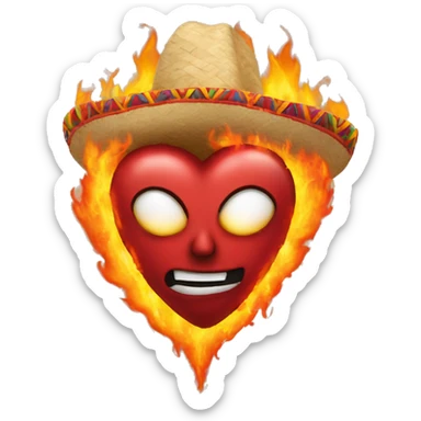 Mexican flaming heart elaborate sticker