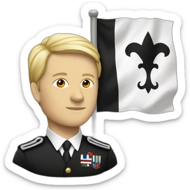 Fond blanc avec une tête de maure en noir au milieu du drapeau sticker