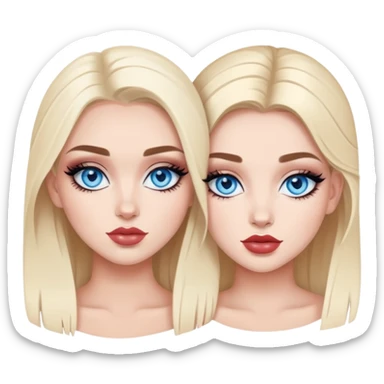 Boujy baddie best friends blue eyes, trendy makeup sticker