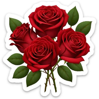 Bouquet of dark red roses sticker