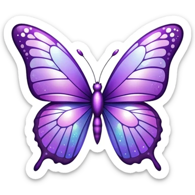 Glitter butterfly purple sticker