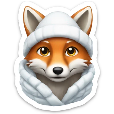 Winter fox sticker