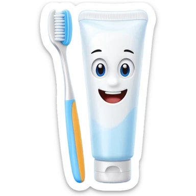 toothpaste and toothbrush sticker