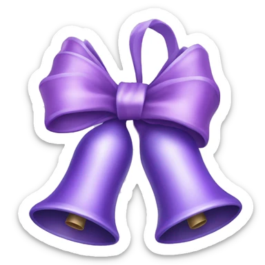 Christmas bells lilac bow sticker