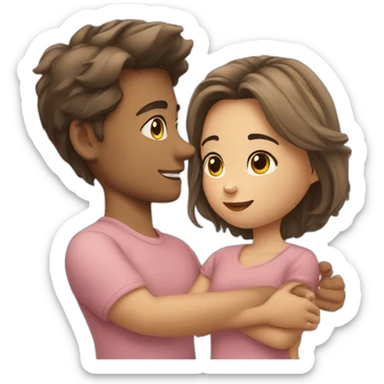 Cute girl with handsome boy  sticker