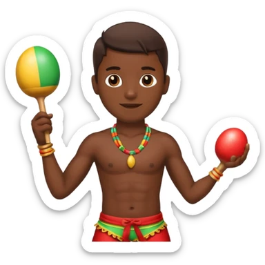 Shirtless Salsa dancer with maracas  sticker