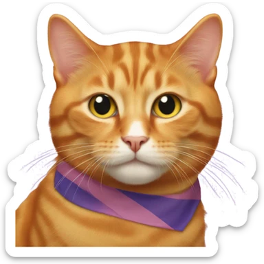 Ginger cat with nonbinary flag sticker
