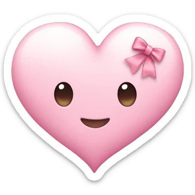Light pink heart with bow sticker