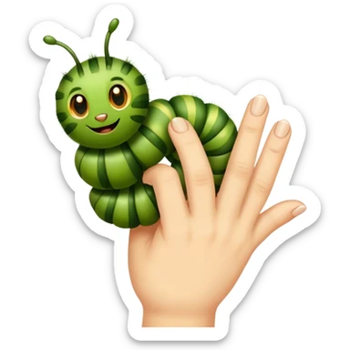 Caterpillar on a finger sticker