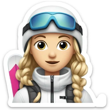 White Girl with skis sticker