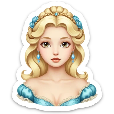 blonde model, rococo, luxury sticker
