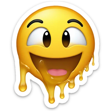 Smiley face with honey coming out of mouth sticker
