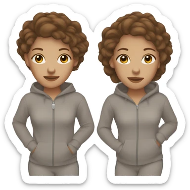 Brown sweatsuit female brown hair sticker