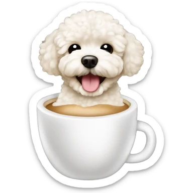 Smiling milky coffee cute maltipoo  sticker