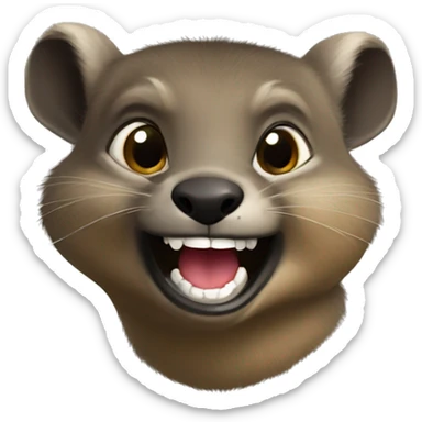 a rock hyrax smiling real big sticker