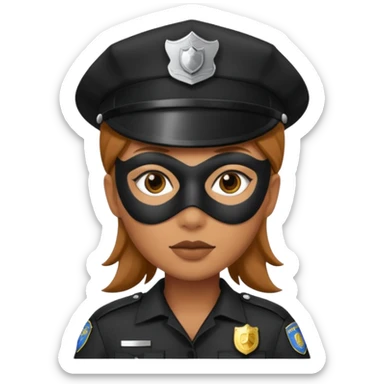 thief with police hat, thief mask, thief black prison dress. sticker