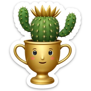 golf trophy cactus sticker