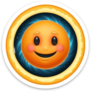 make a blackhole, accretion disk and all, with an orange smiley face sticker