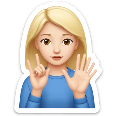Una chica haciendo lengua de señas sticker