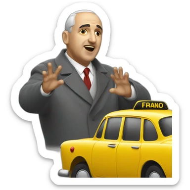 Francisco Franco stopping a taxi sticker