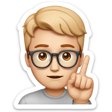 i want the nerd face emoji with finger, but it's ferris rust logo sticker