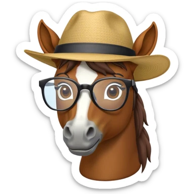 Caballo con lentes y sombrero sticker