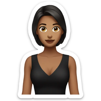 brunette in a tight black dress sticker