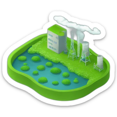 sustainable factory algae sticker