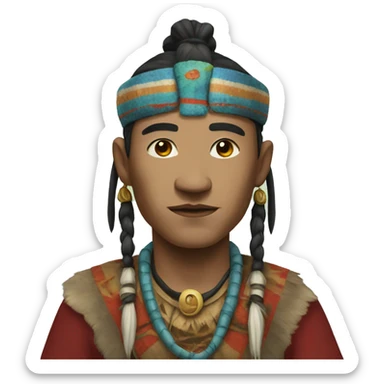 shaman in traditional clothes sticker