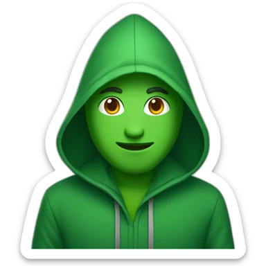 Green hooded male sticker