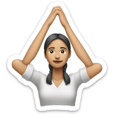woman with both hands above her head, formed as a triangle sticker