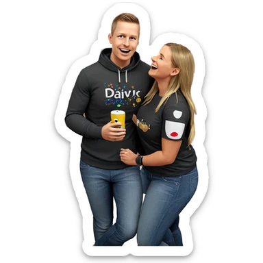 happy moments in a crowd sticker