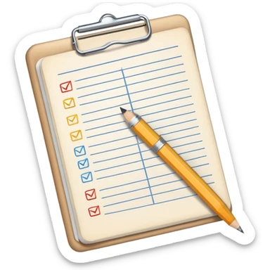 a checklist with study tasks sticker