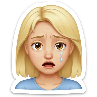 Blonde girl ugly crying sticker