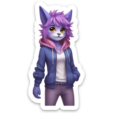 Anthro cool cute kawaii LiLaiRa-Modern-Vernid-Fakémon Full Body sticker