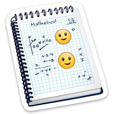a notebook with lots of mathematical sketches sticker