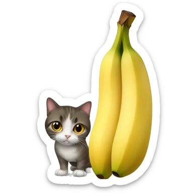 a banana with a cat sticker
