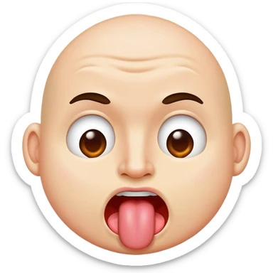 Man sticking out his tounge sticker