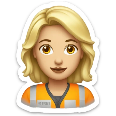 construtora mulher branca loira sticker