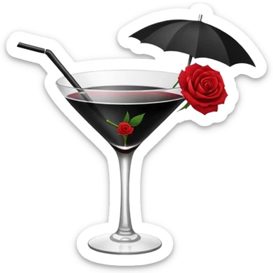 🍸+🍹+🖤+🌹 sticker