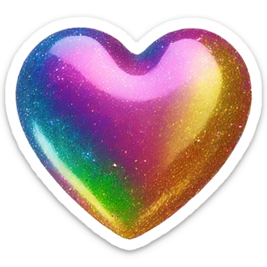 lisa frank glitter heart sticker