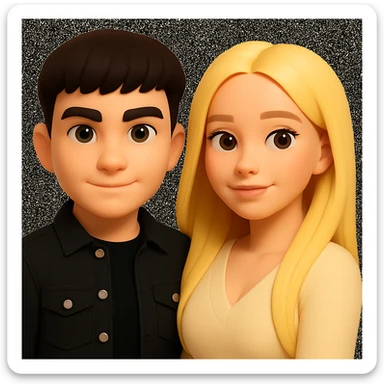 Slightly increase the volume of the upper body of the girl, make the hair more voluminous and separated from each other, even out the skin tone of the girl. The original style is 3D Emoji, which does not support editing, so please keep the look close to 3D Emoji style while making these changes. sticker