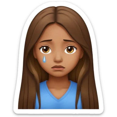 pretty brown girl who is sad sticker