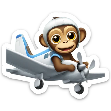 Monkey in plane sticker