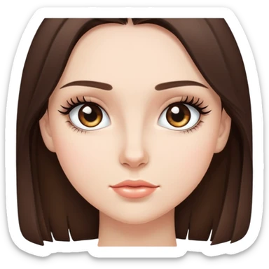 A girl w/ eyelashes Brunette  sticker