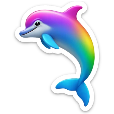 Rainbow dolphin  sticker