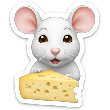 Une souris d'ordinateur mange du fromage sticker
